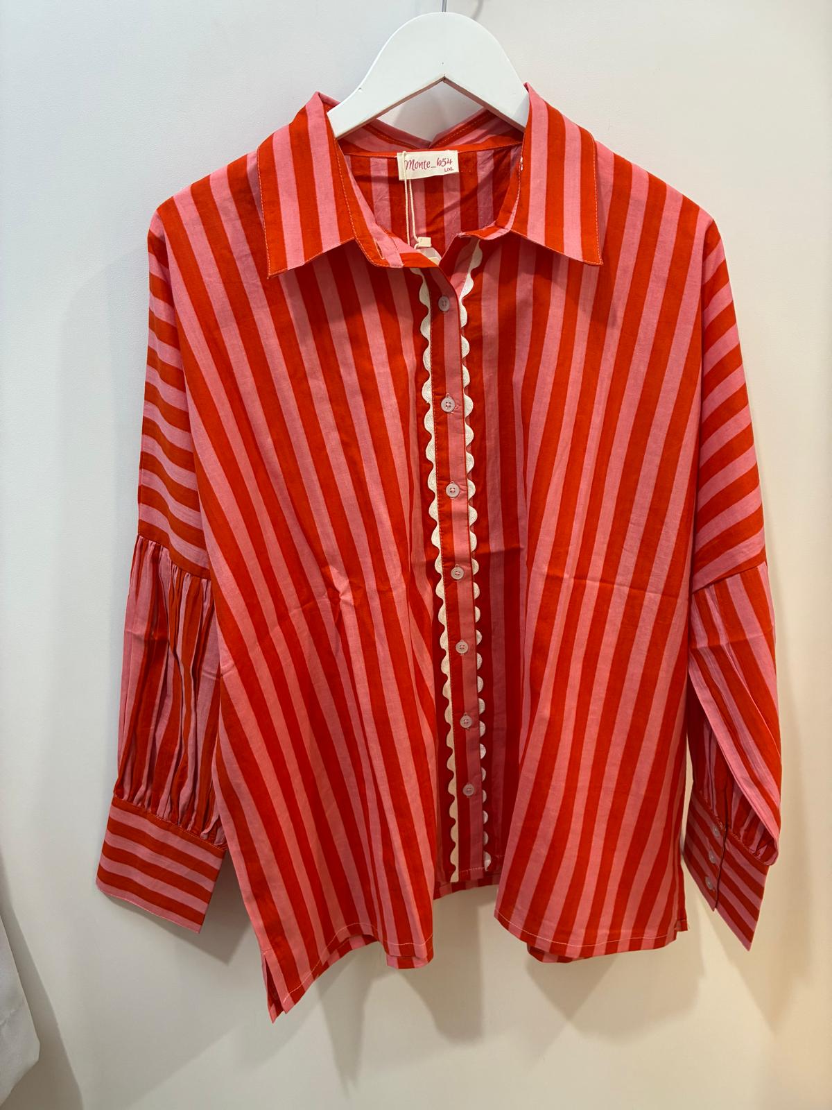 Pink & Orange Stripe Shirt
