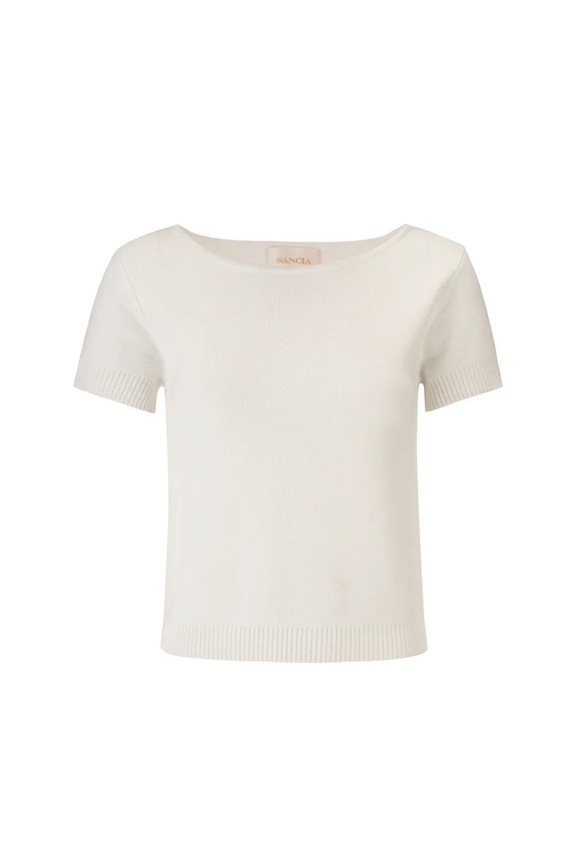 Emi Knit Tee - White