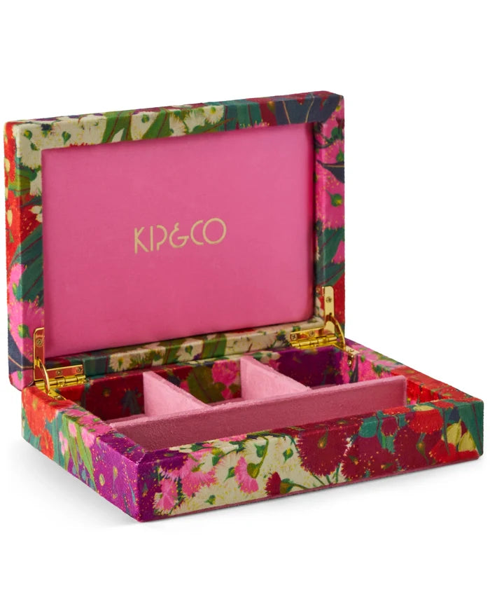 Australian Bush Blossom Velvet Jewellery Box - Small