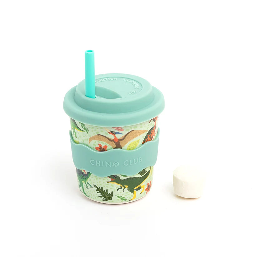 Green Dino Kids Keep Cup 8oz + Straw