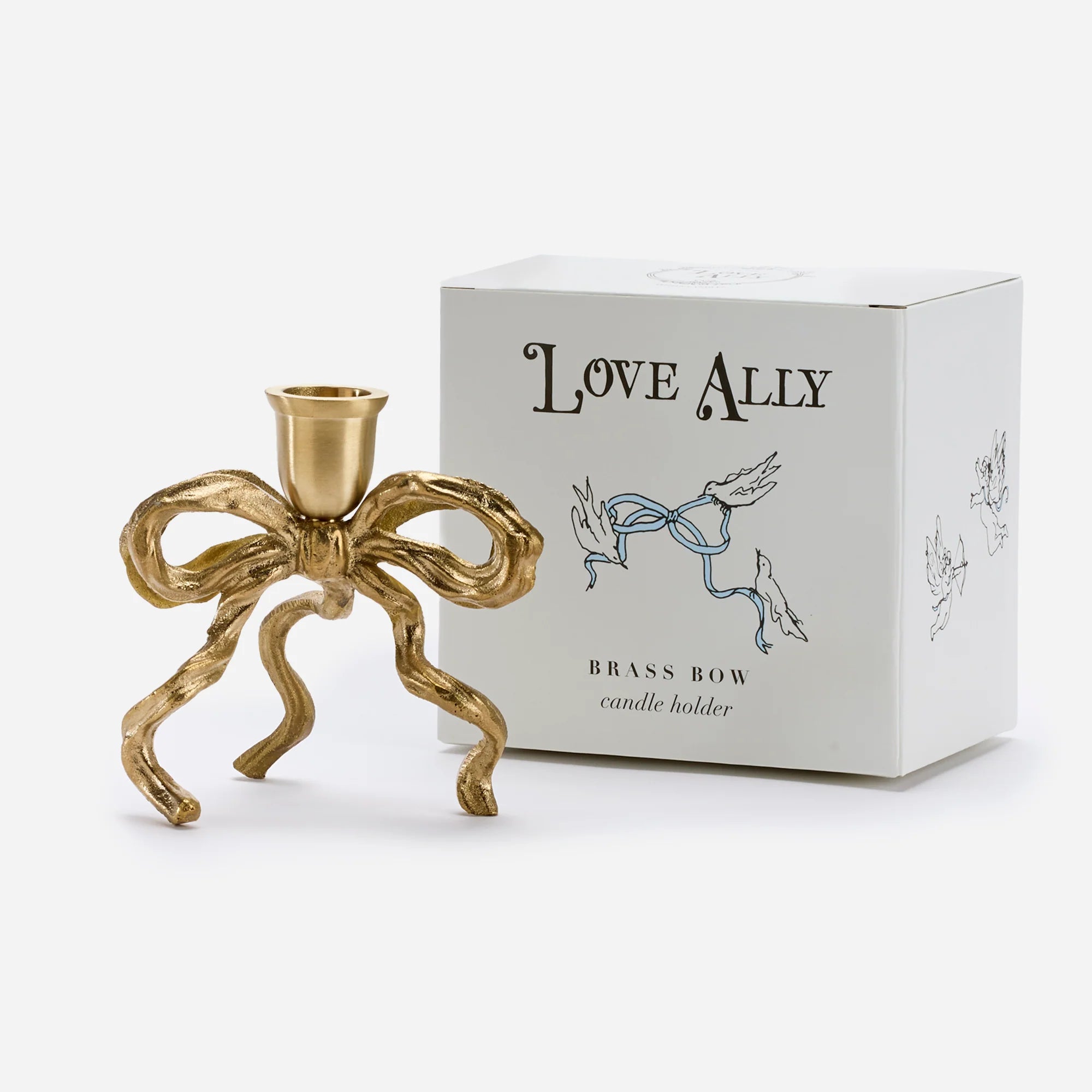 Brass Bow Candle Holder