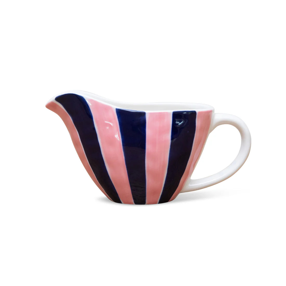 Gravy Jug - Pink & Navy Stripe
