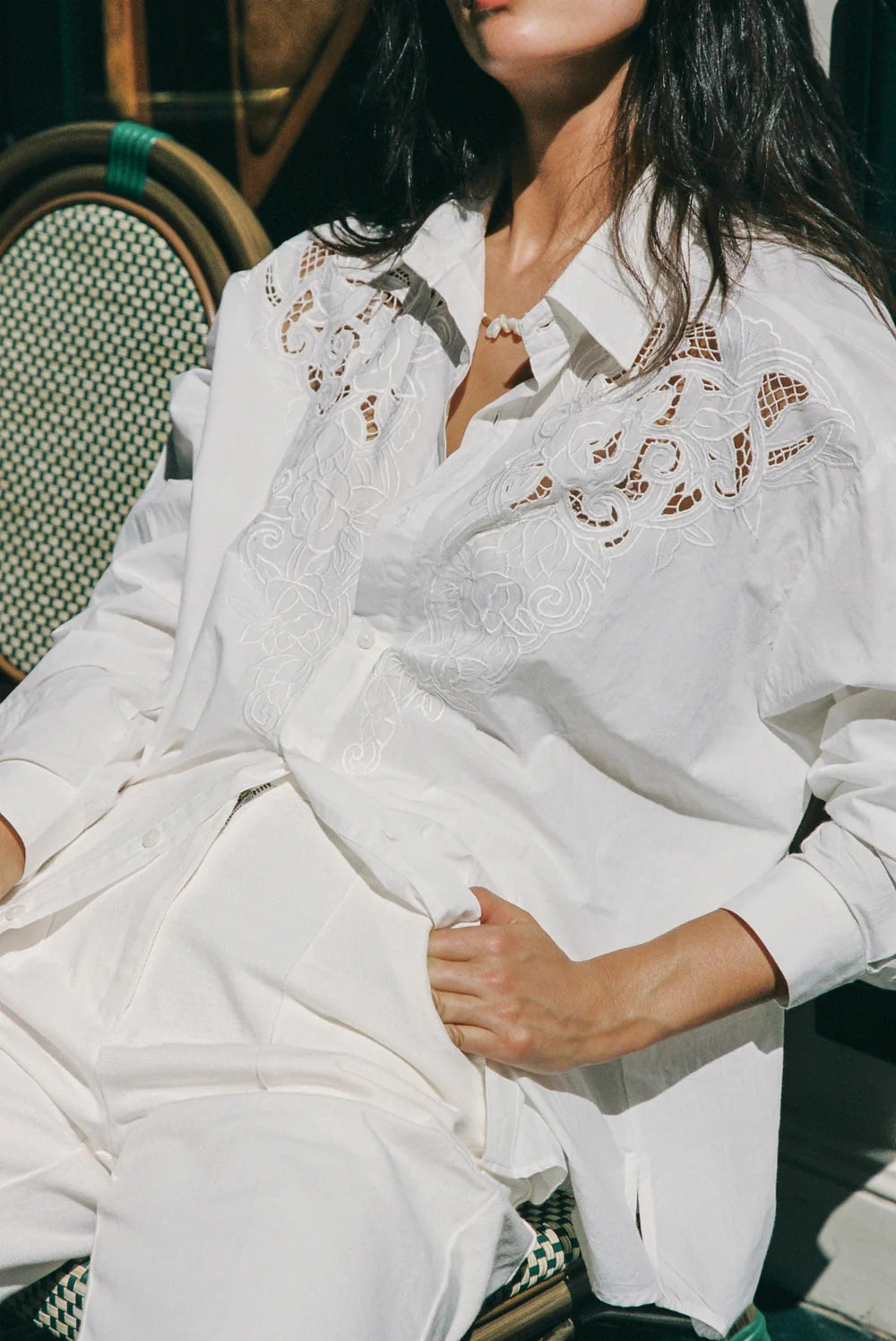 Holden Embroidered Shirt - White