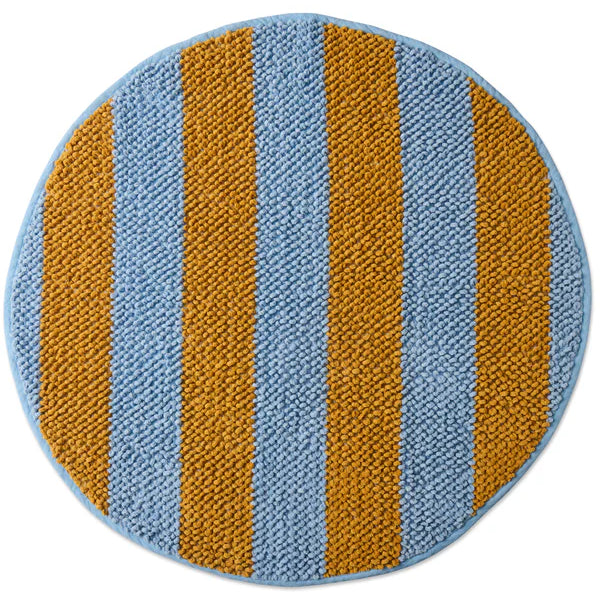 Como Stripe Round Bath Mat