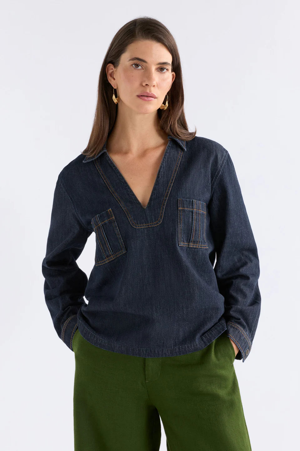 Valor Top - Mid Blue Denim