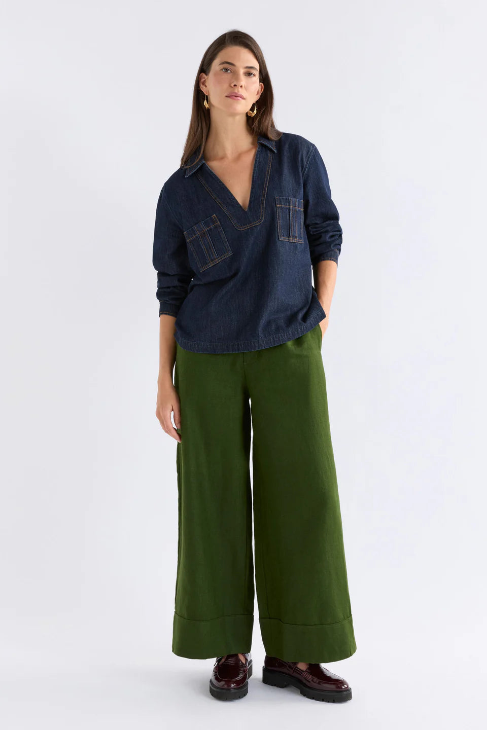 Valor Top - Mid Blue Denim