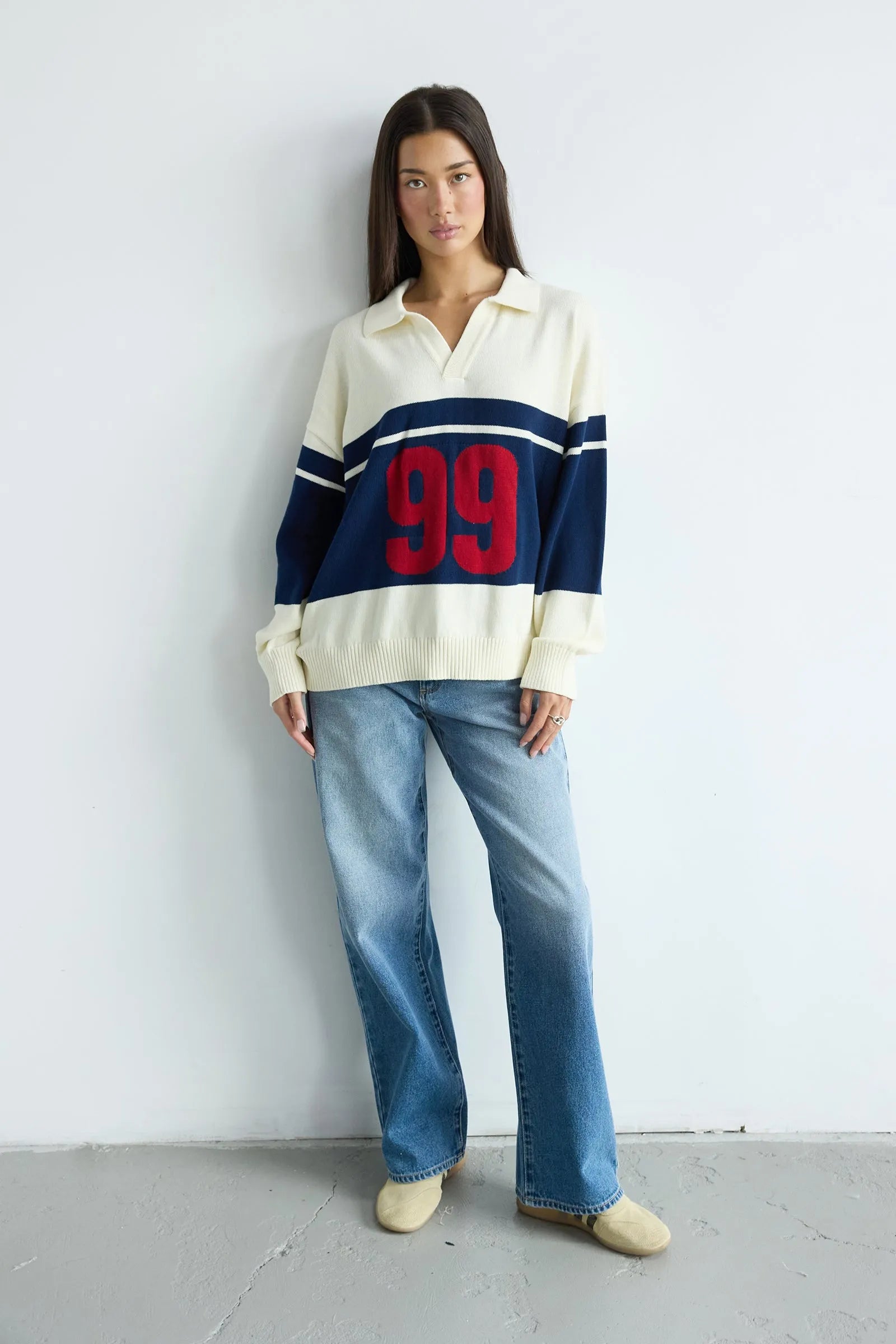 99 Rugby Knit - Blue Stripe
