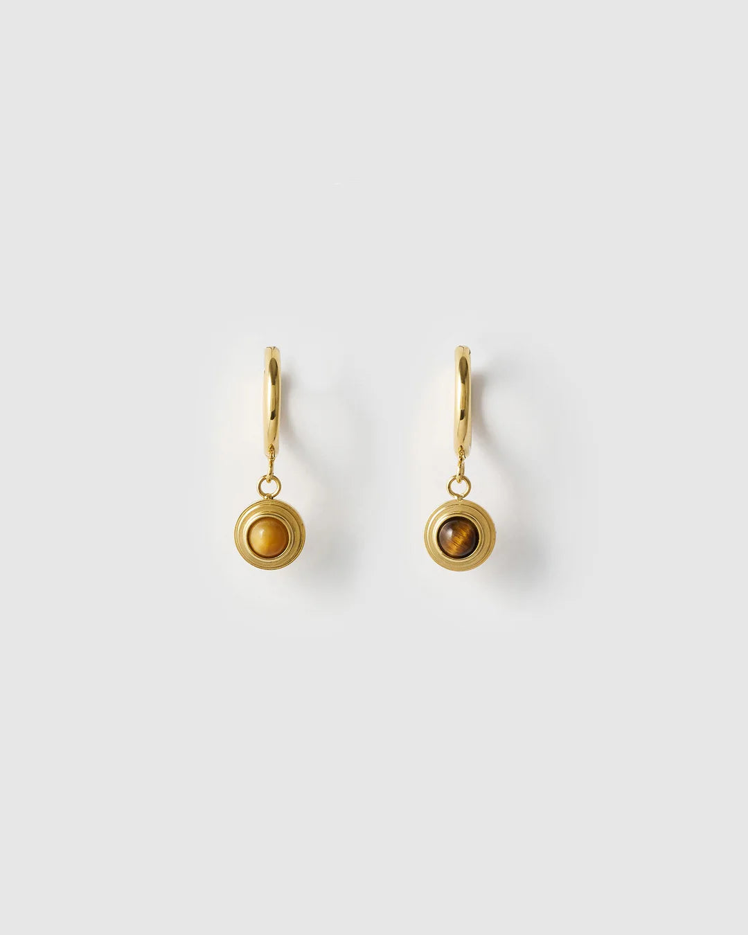 Asher Gold Earrings - Tiger's Eye