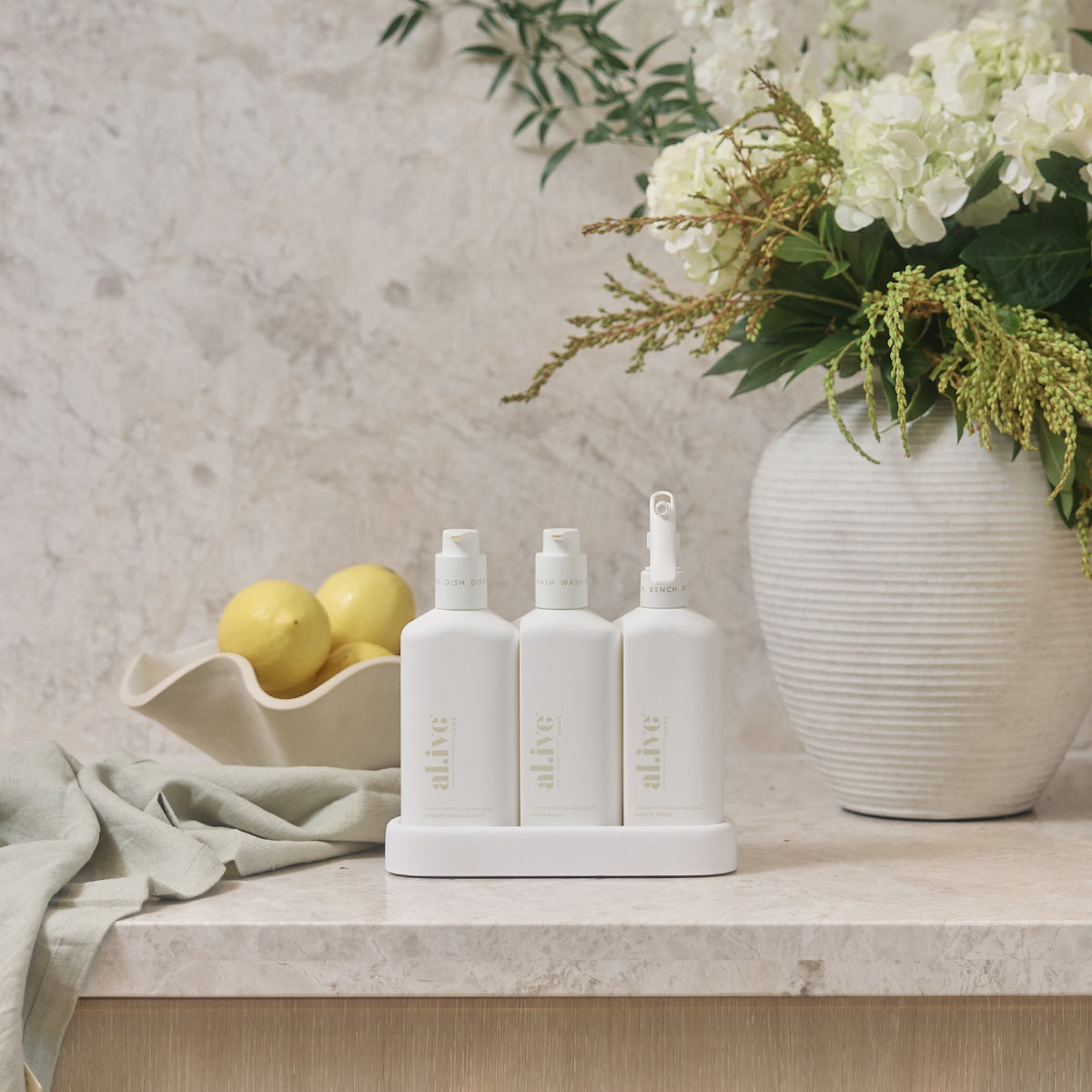 Kitchen Trio Pack - Lemon Myrtle & Honeydew - Dishwashing Liquid, Bench Spray, Hand Wash