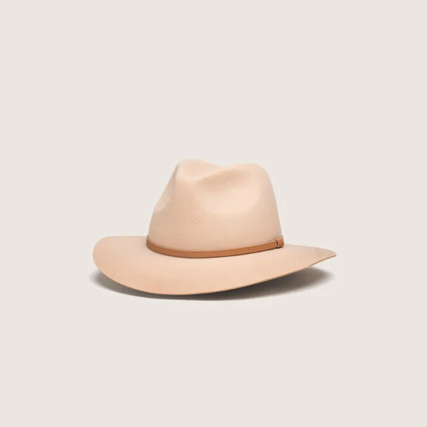 Anderson Almond - Cream Packable Wide Brim Fedora Hat