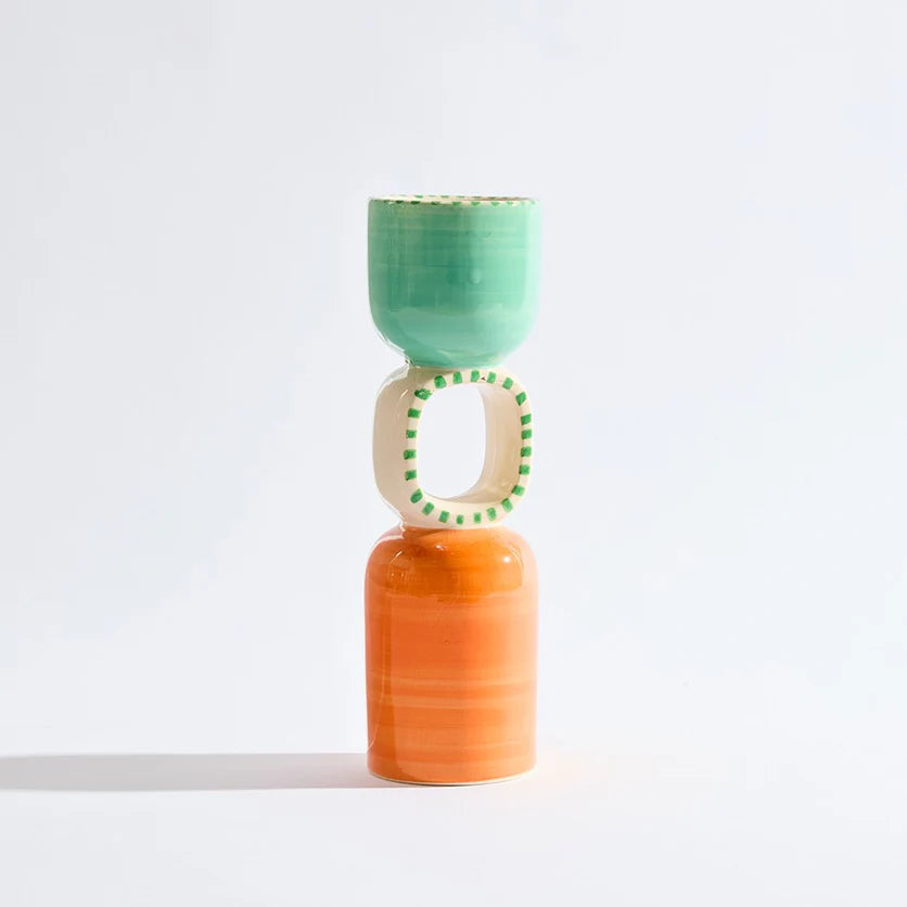 Cabana Short Candle Holder - Aqua