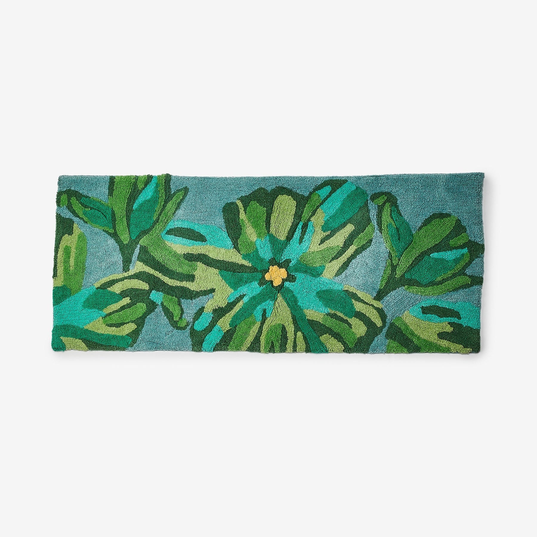 Dutch Floral Green Long Bath Mat