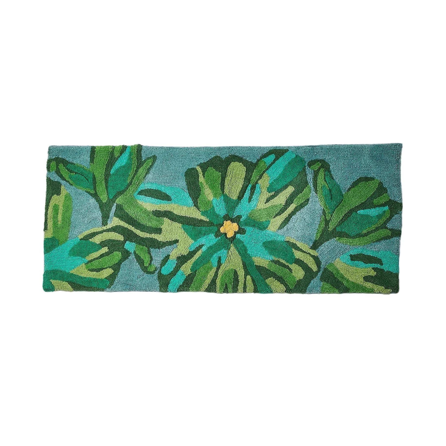 Dutch Floral Green Long Bath Mat