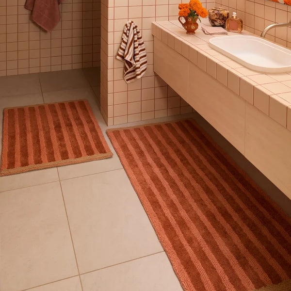 Stripe Terracotta Long Bath Mat