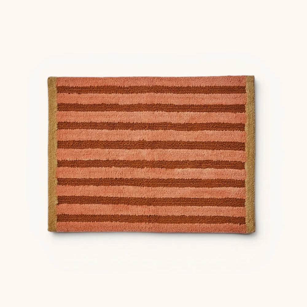 Stripe Terracotta  Bath Mat