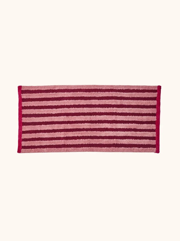 Stripe Burgundy Long Bath Mat