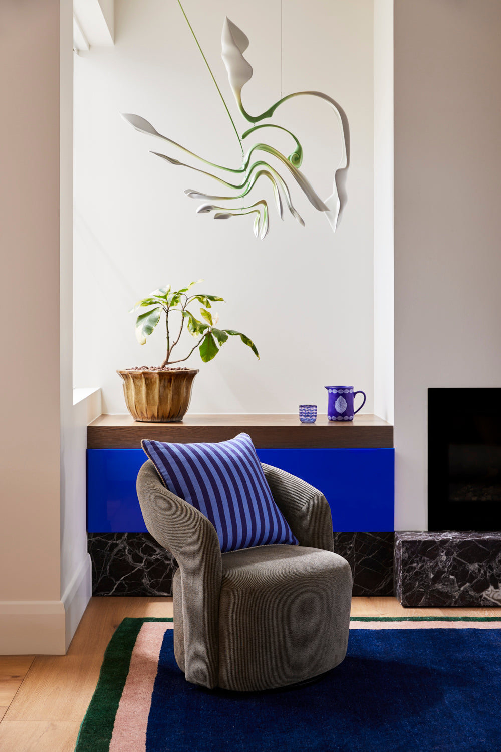 Cushion - Thin Stripe Blue 50cm