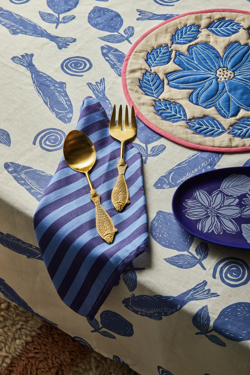 Napkins - Thin Blue Stripe - Set of 4