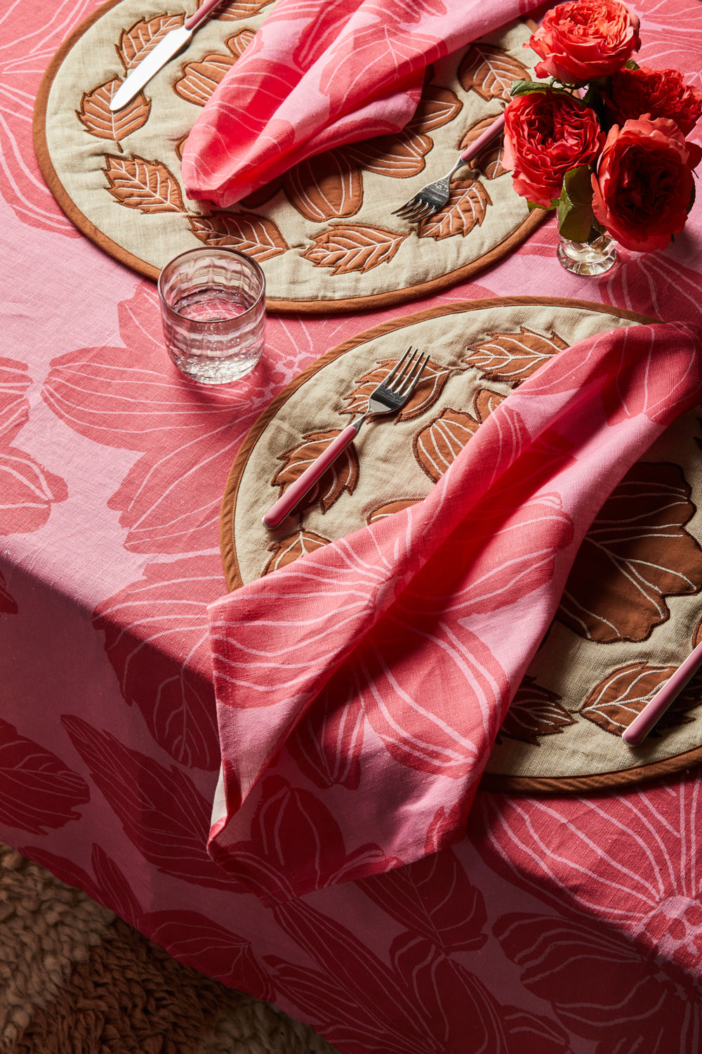 Napkins - Big Stripe Cerise - Set of 4