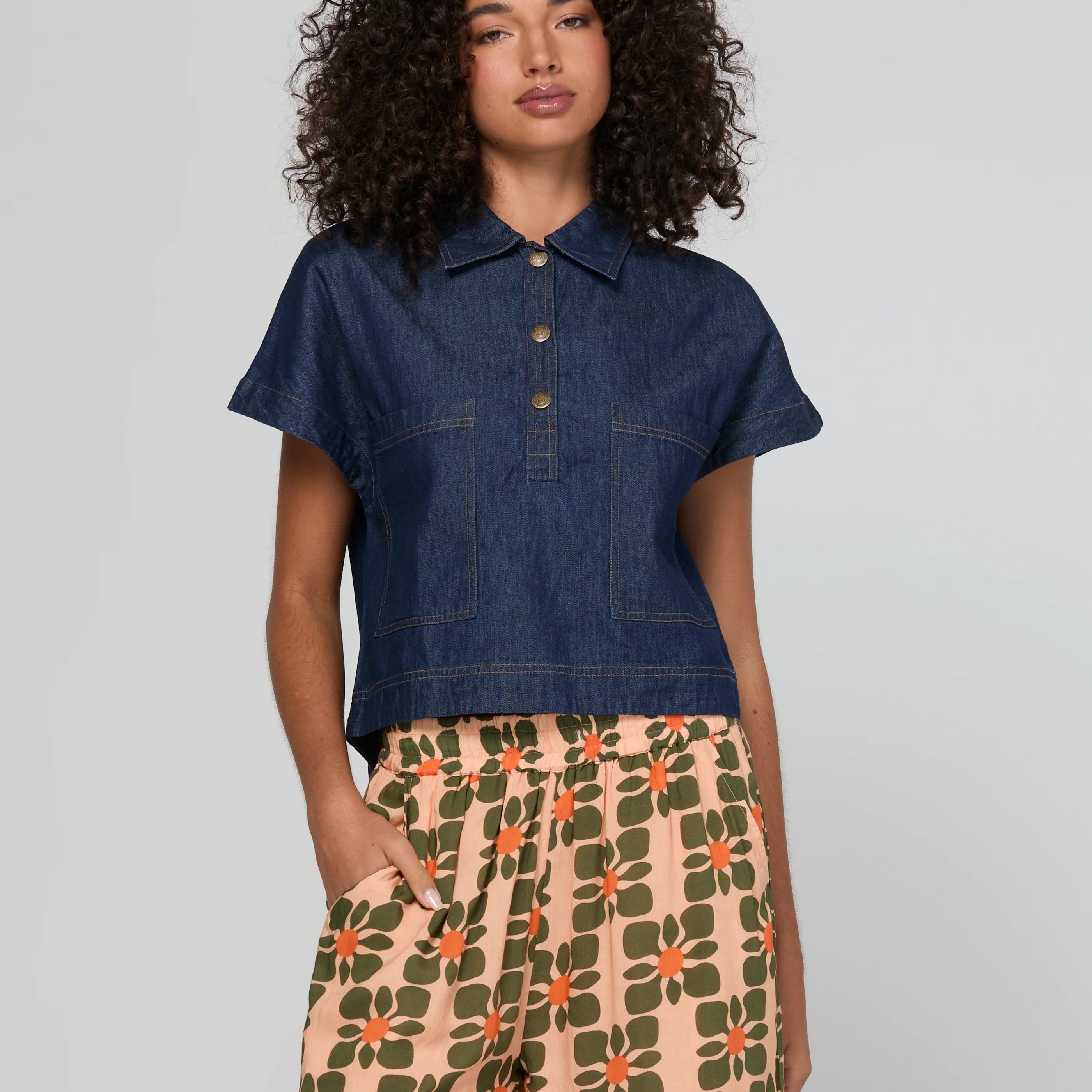 Fumiko Top - Dark denim