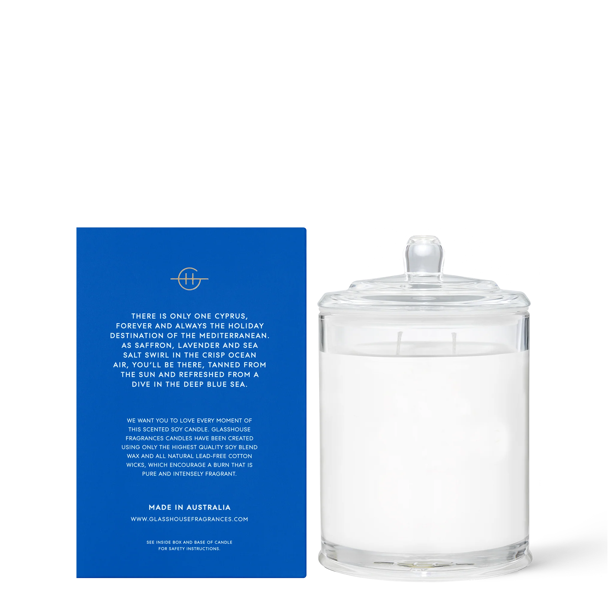 Glasshouse Diving into Cyprus Soy Candle 380g