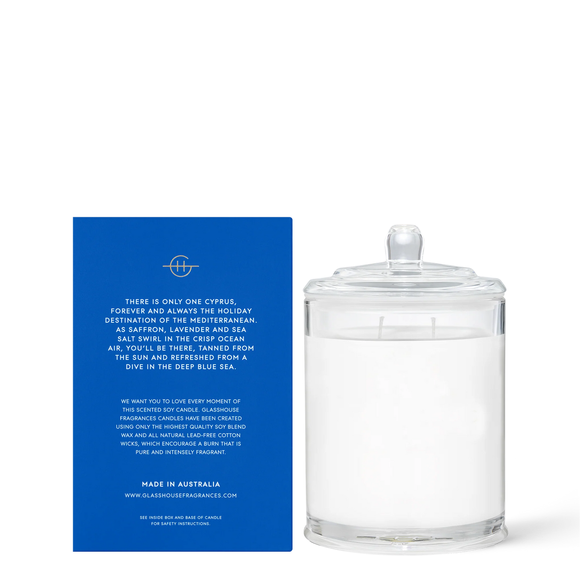Glasshouse Diving into Cyprus Soy Candle 380g