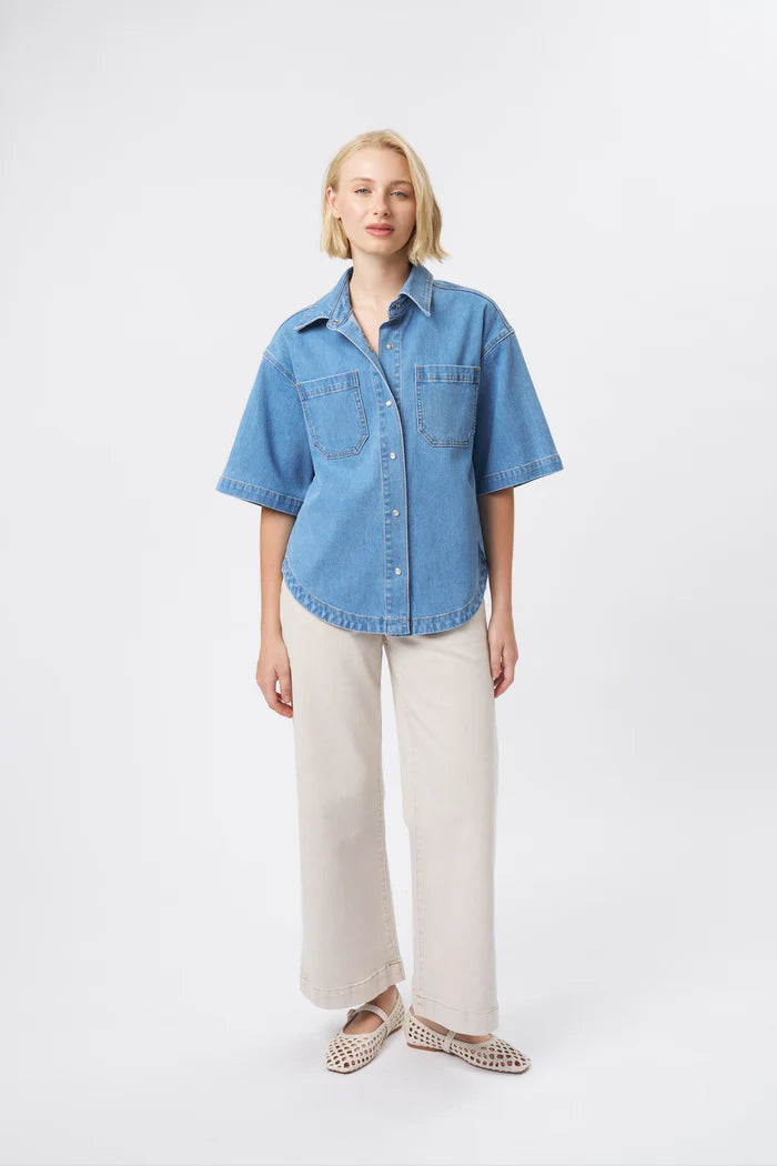 Beth Shirt Cord - Mid Blue