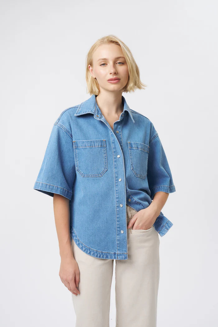 Beth Shirt Cord - Mid Blue