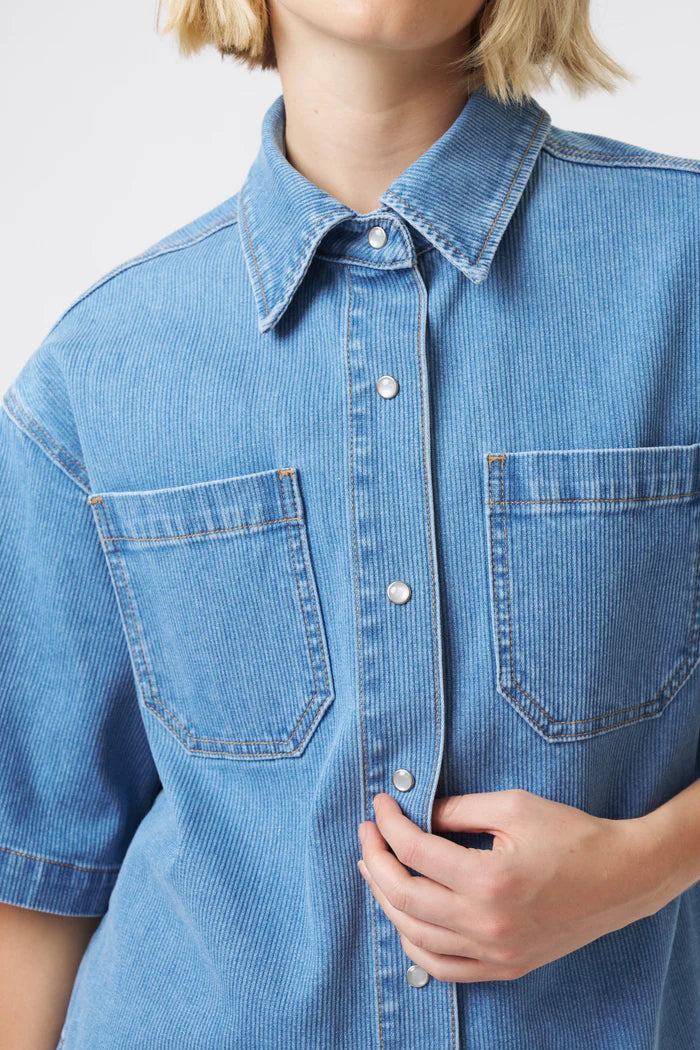 Beth Shirt Cord - Mid Blue