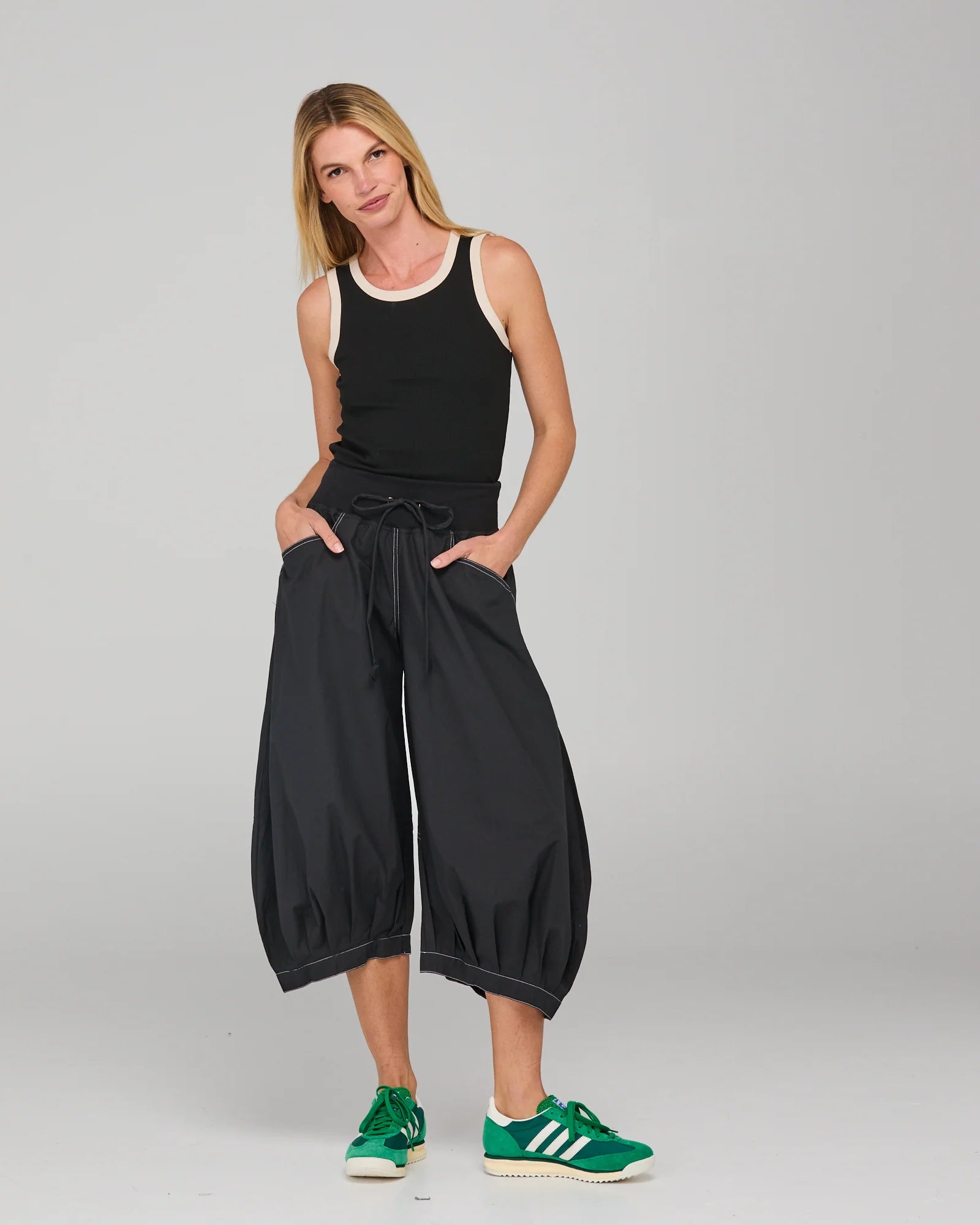 Guru Pant - Black with White Stitching