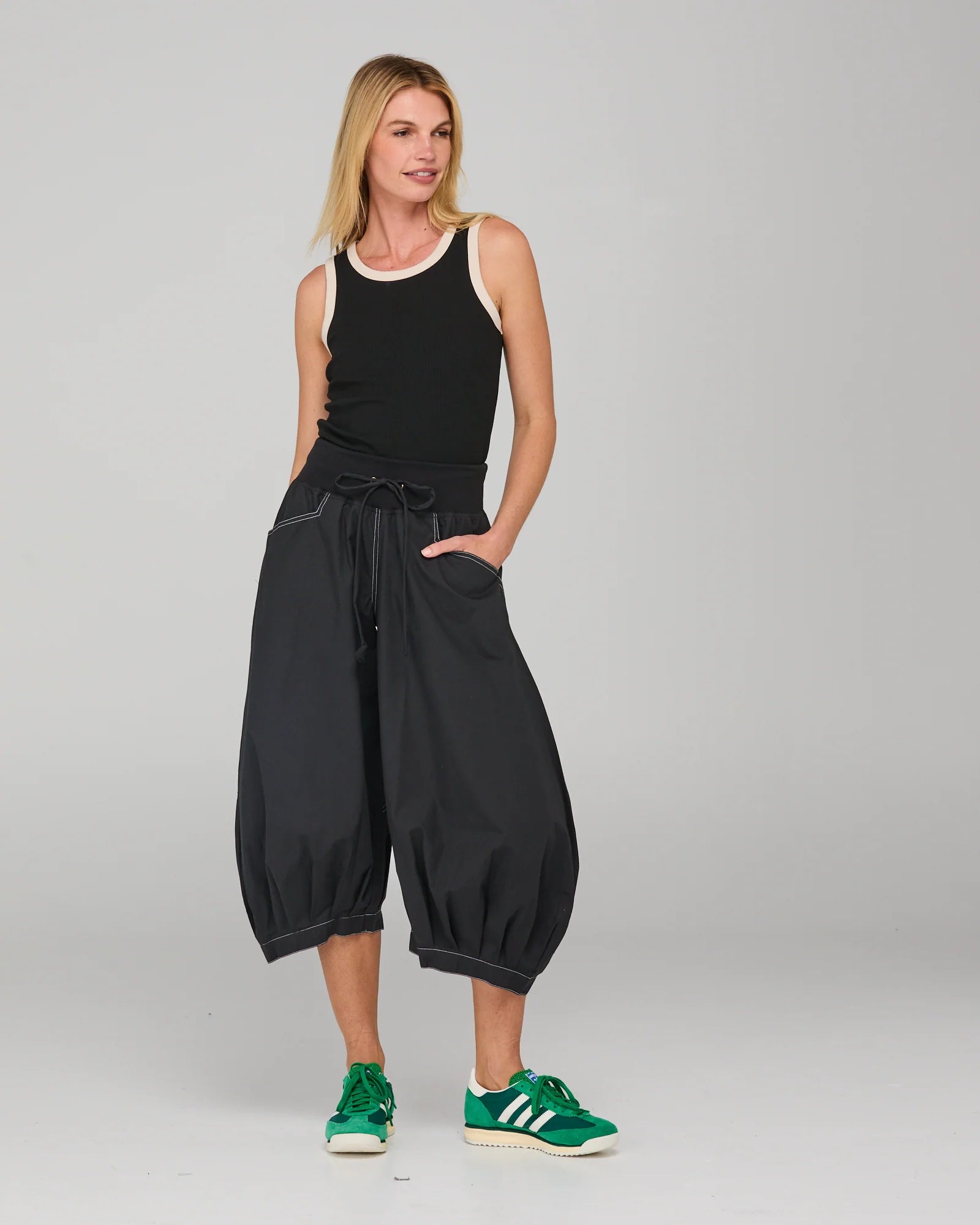 Guru Pant - Black with White Stitching