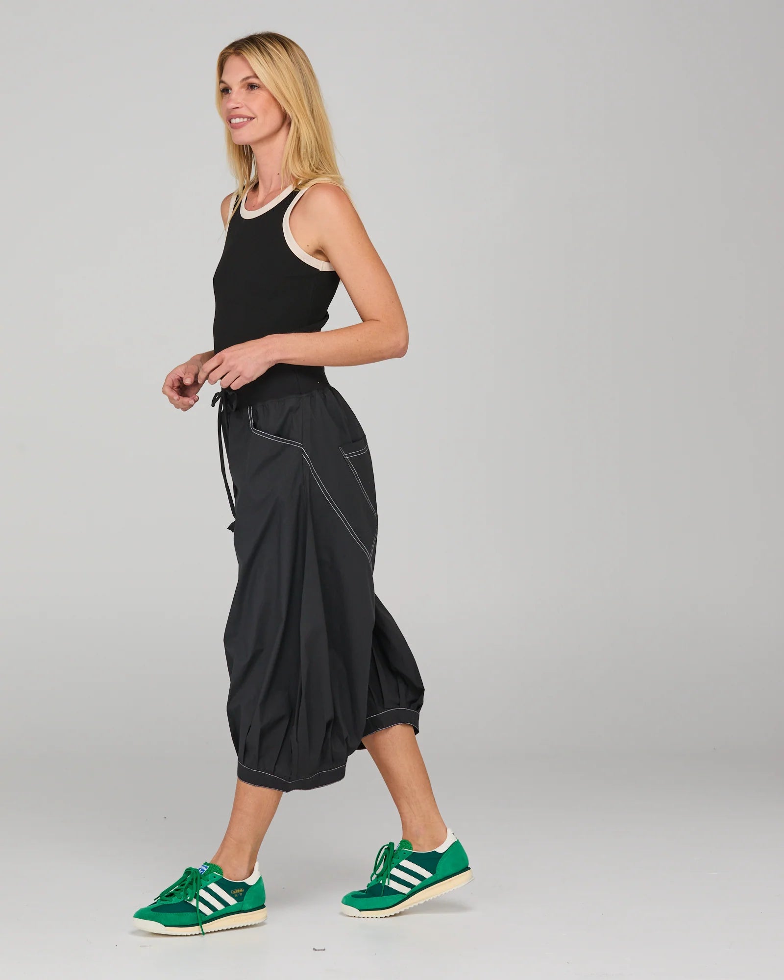 Guru Pant - Black with White Stitching