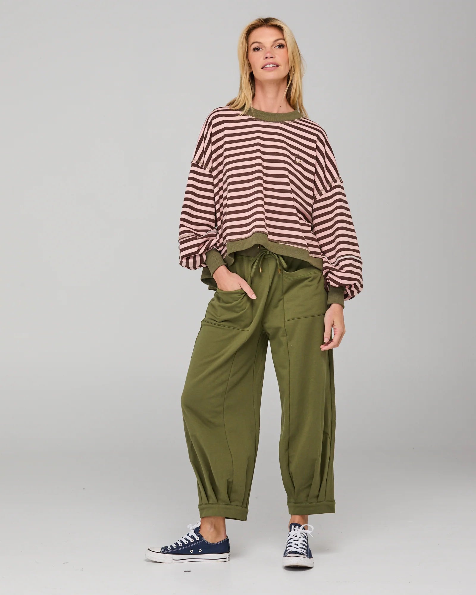 Guru Sweater - Dusty Pink Stripe
