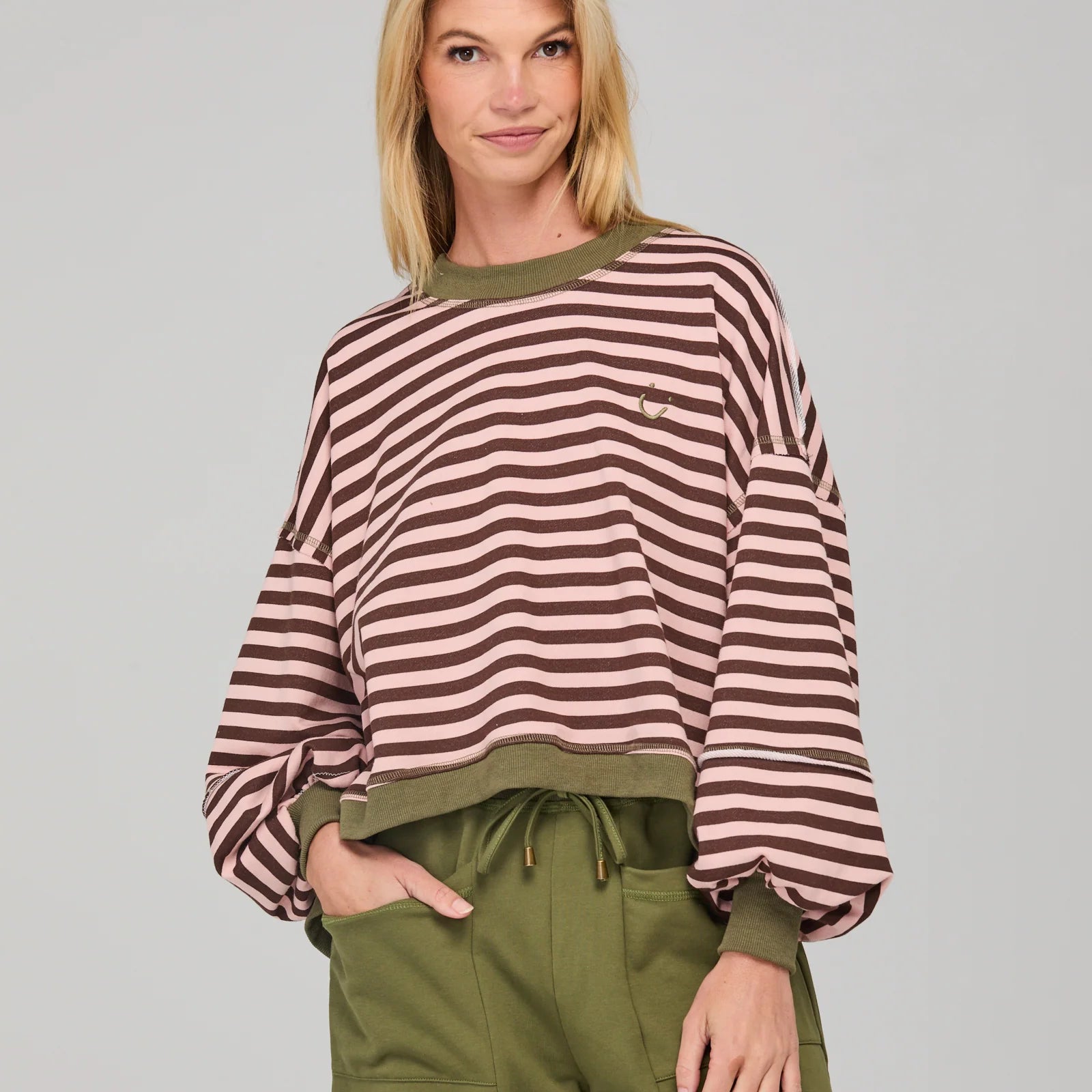 Guru Sweater - Dusty Pink Stripe