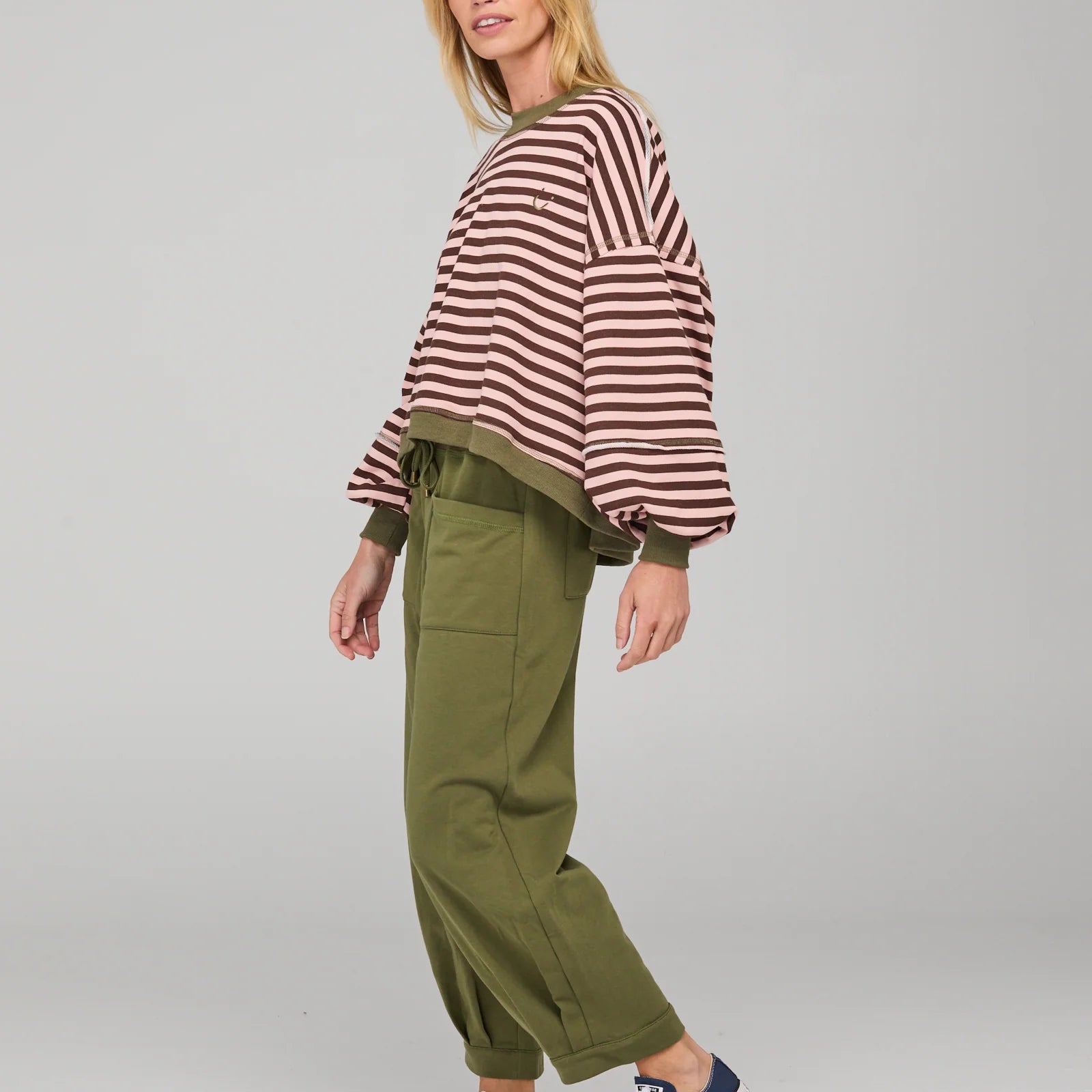 Guru Sweater - Dusty Pink Stripe