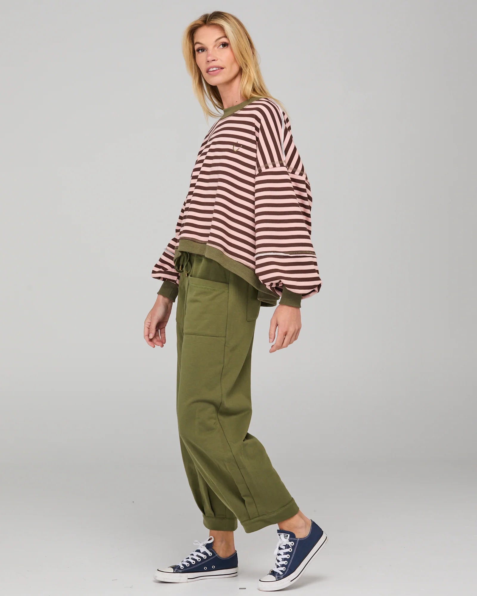 Guru Sweater - Dusty Pink Stripe