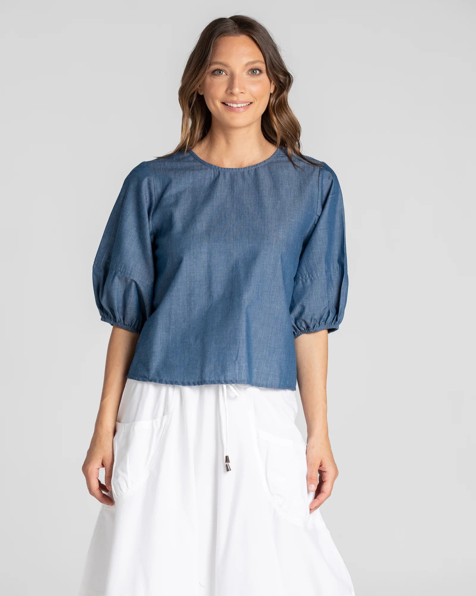 Ava Top Basic - Chambray