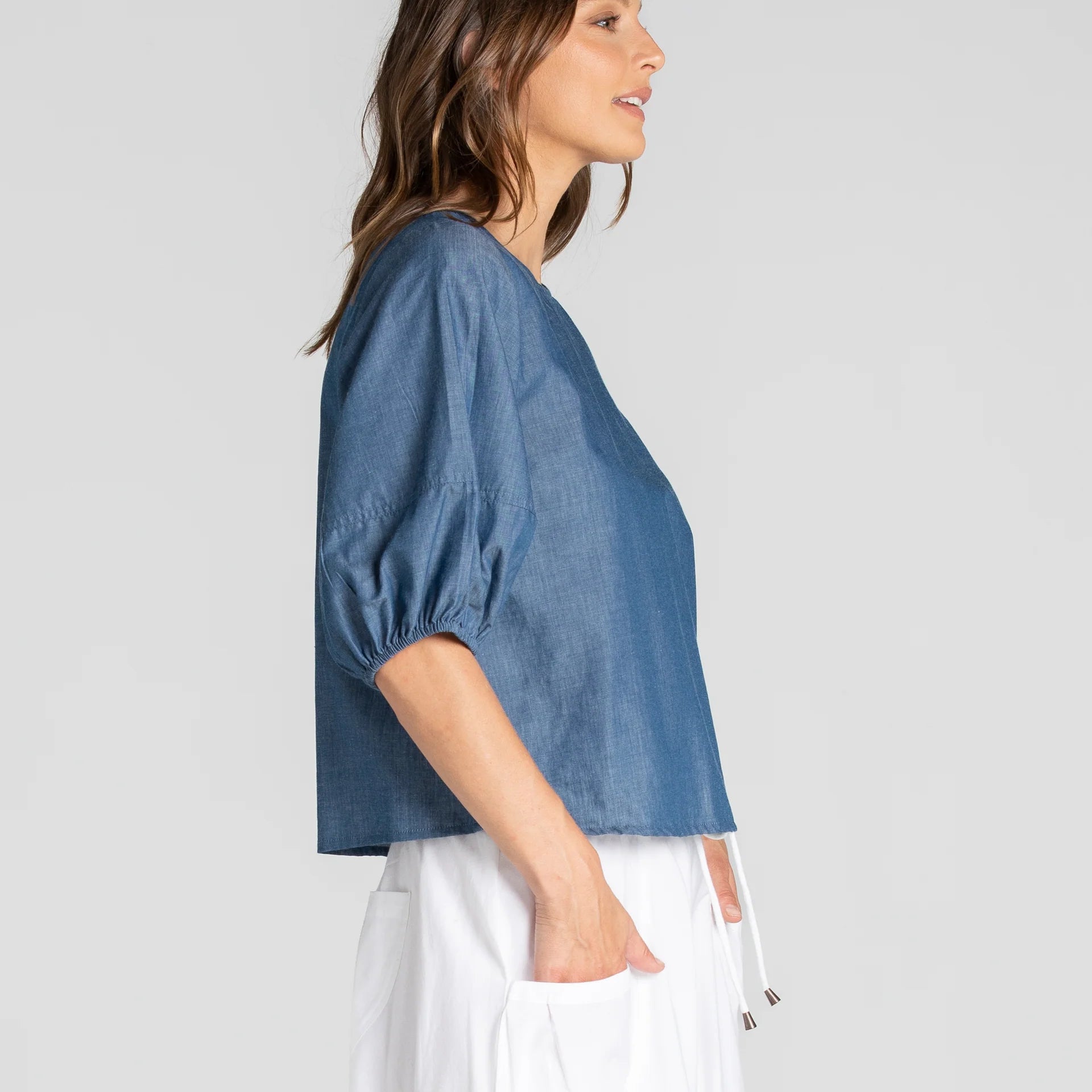 Ava Top Basic - Chambray