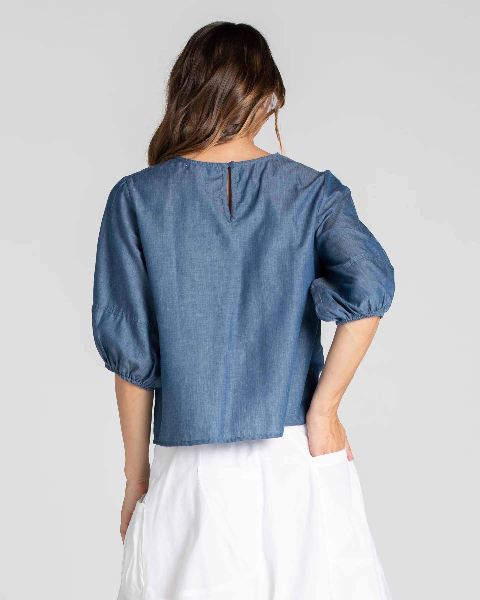 Ava Top Basic - Chambray