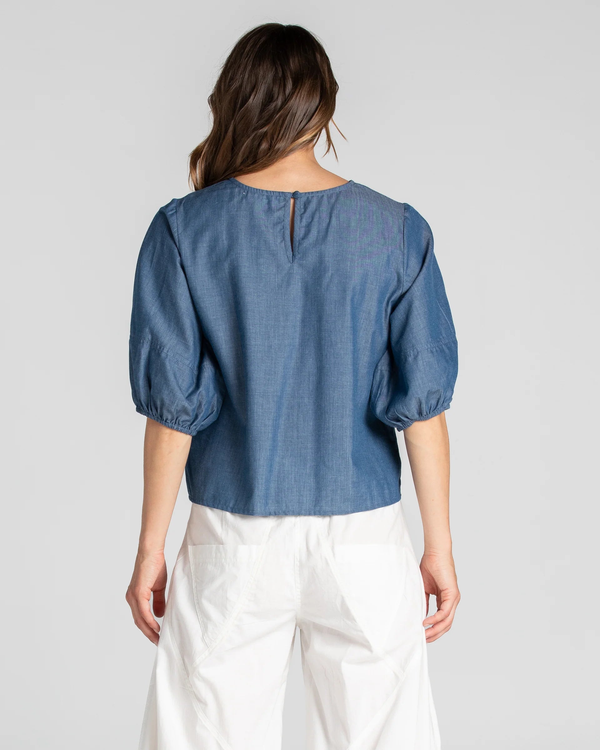 Ava Top Basic - Chambray