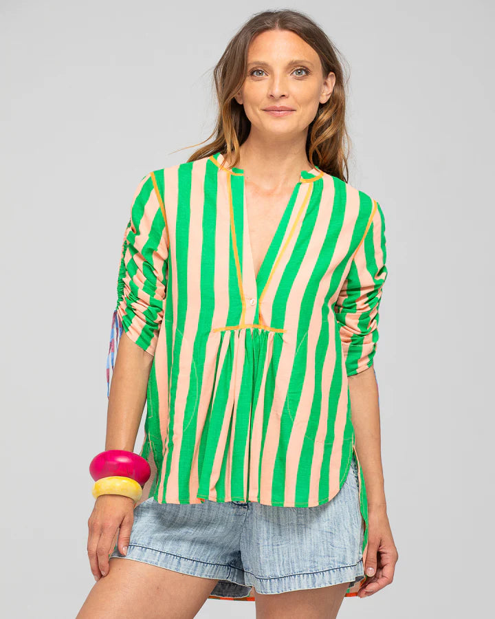 Sana Top - Green Stripe