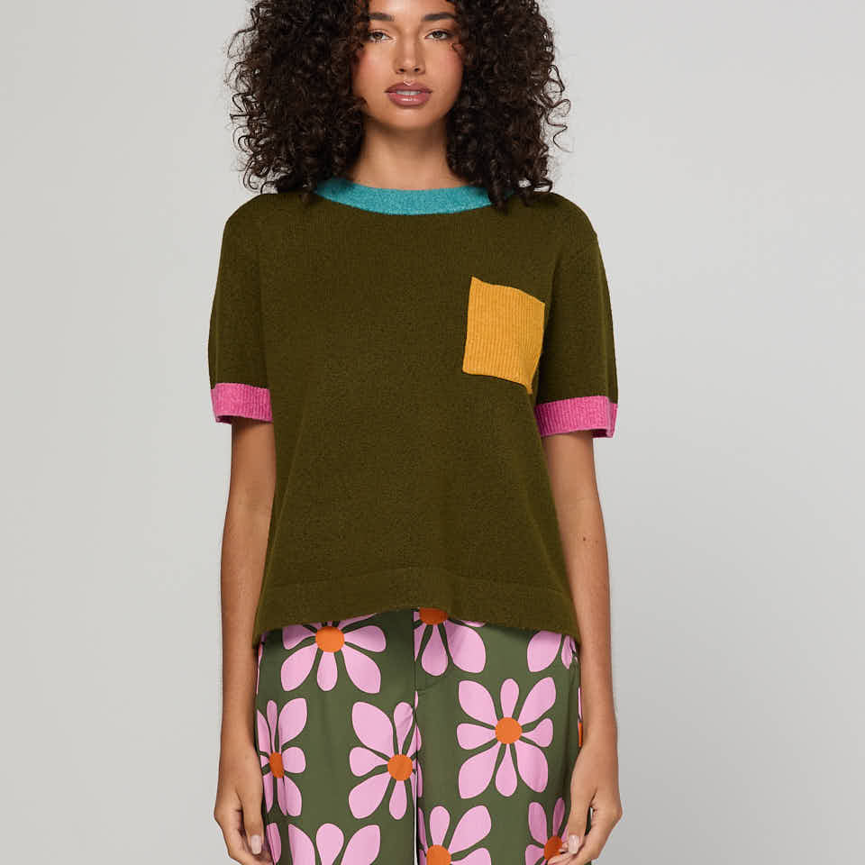 Poet Tee - Khaki Multi