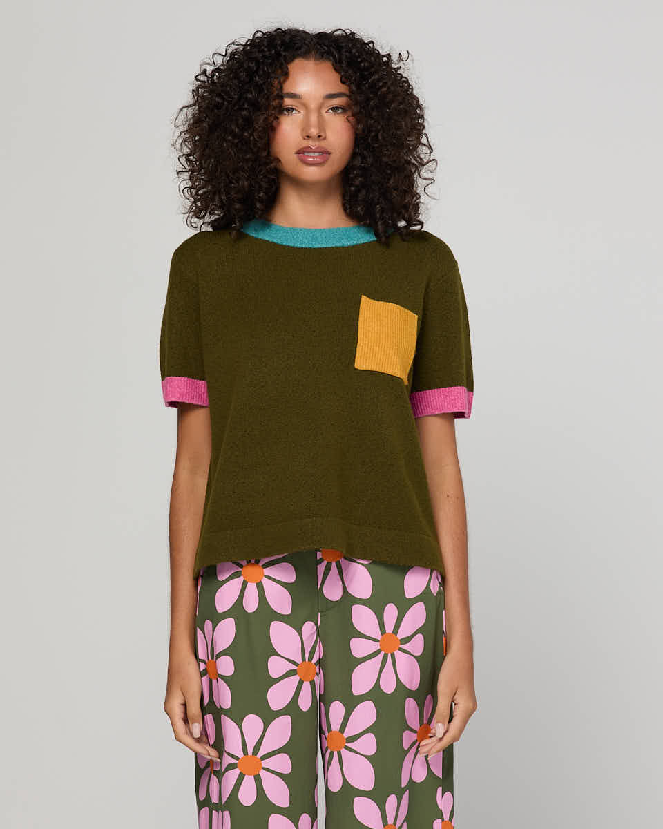 Poet Tee - Khaki Multi