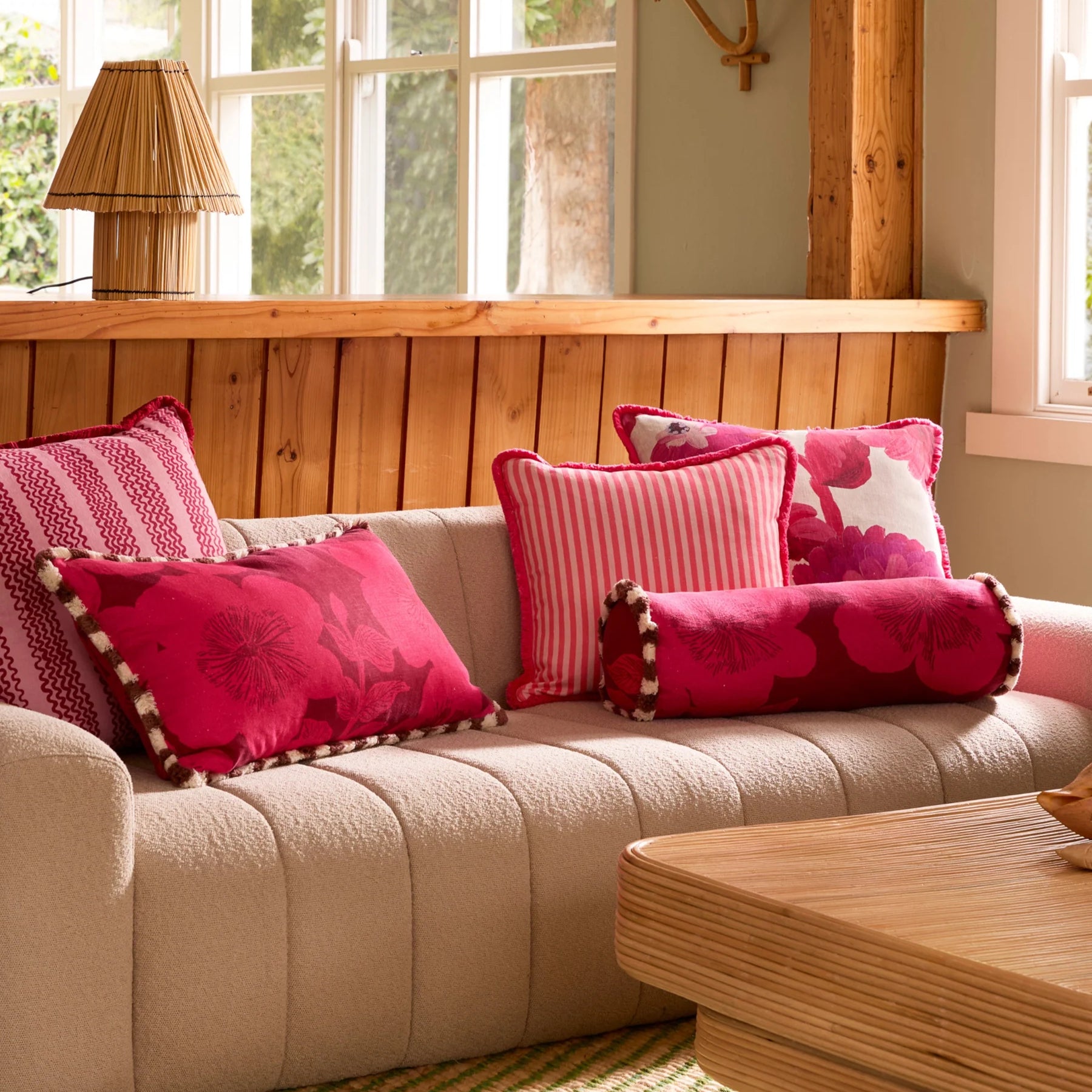 Cushion - Pinstripe Rose 50cm