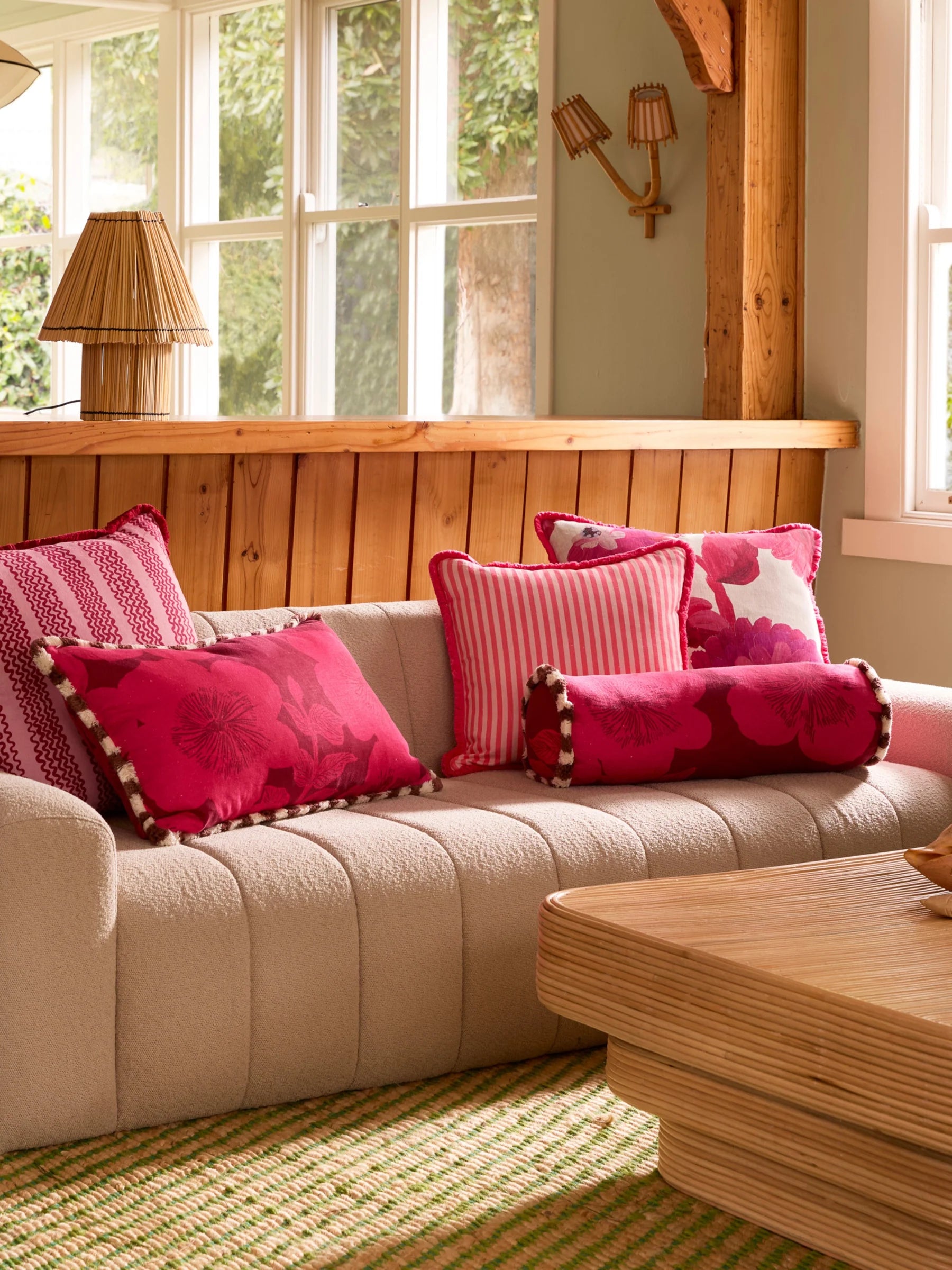 Cushion - Pinstripe Rose 50cm