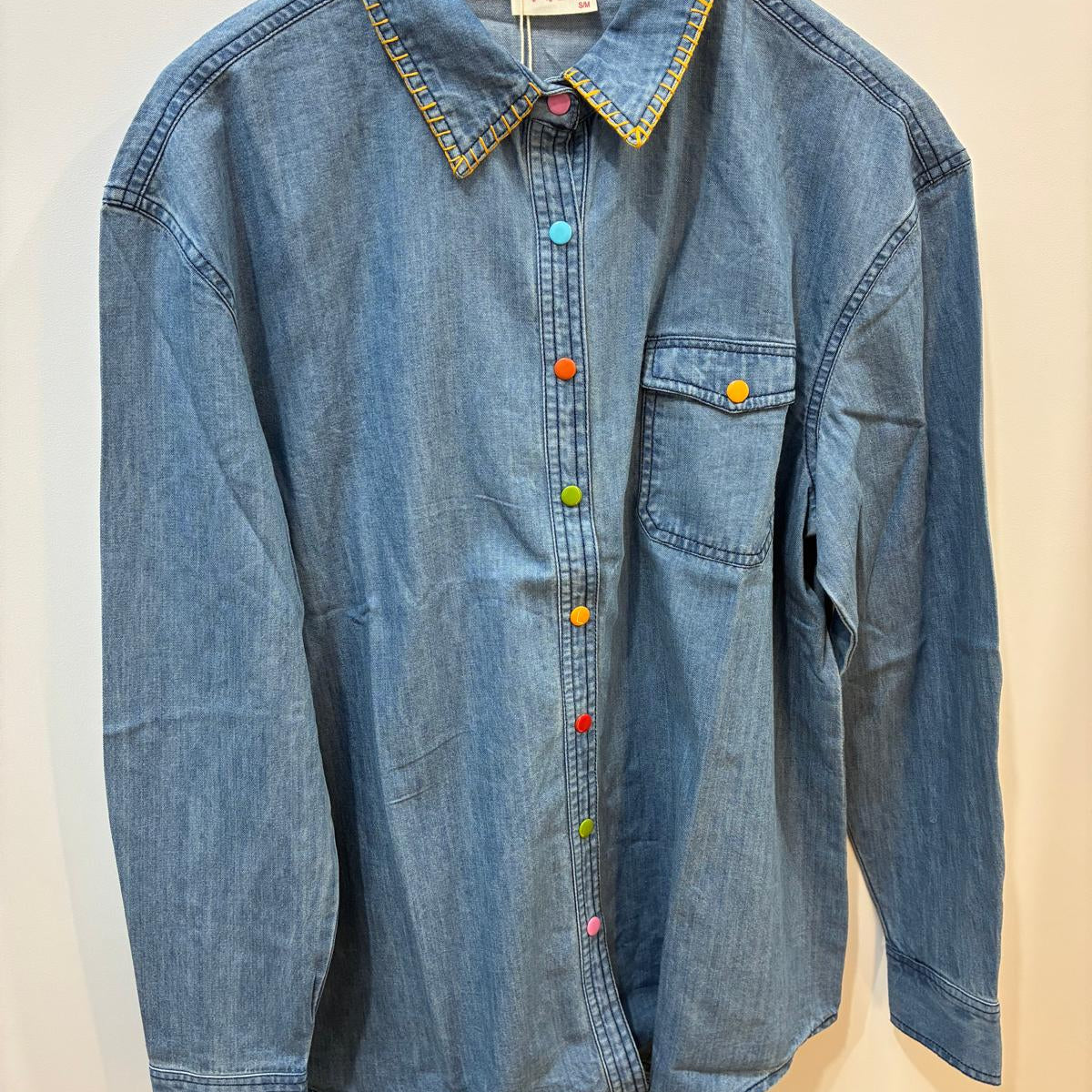 Denim Shirt - Blanket Stitch Detail