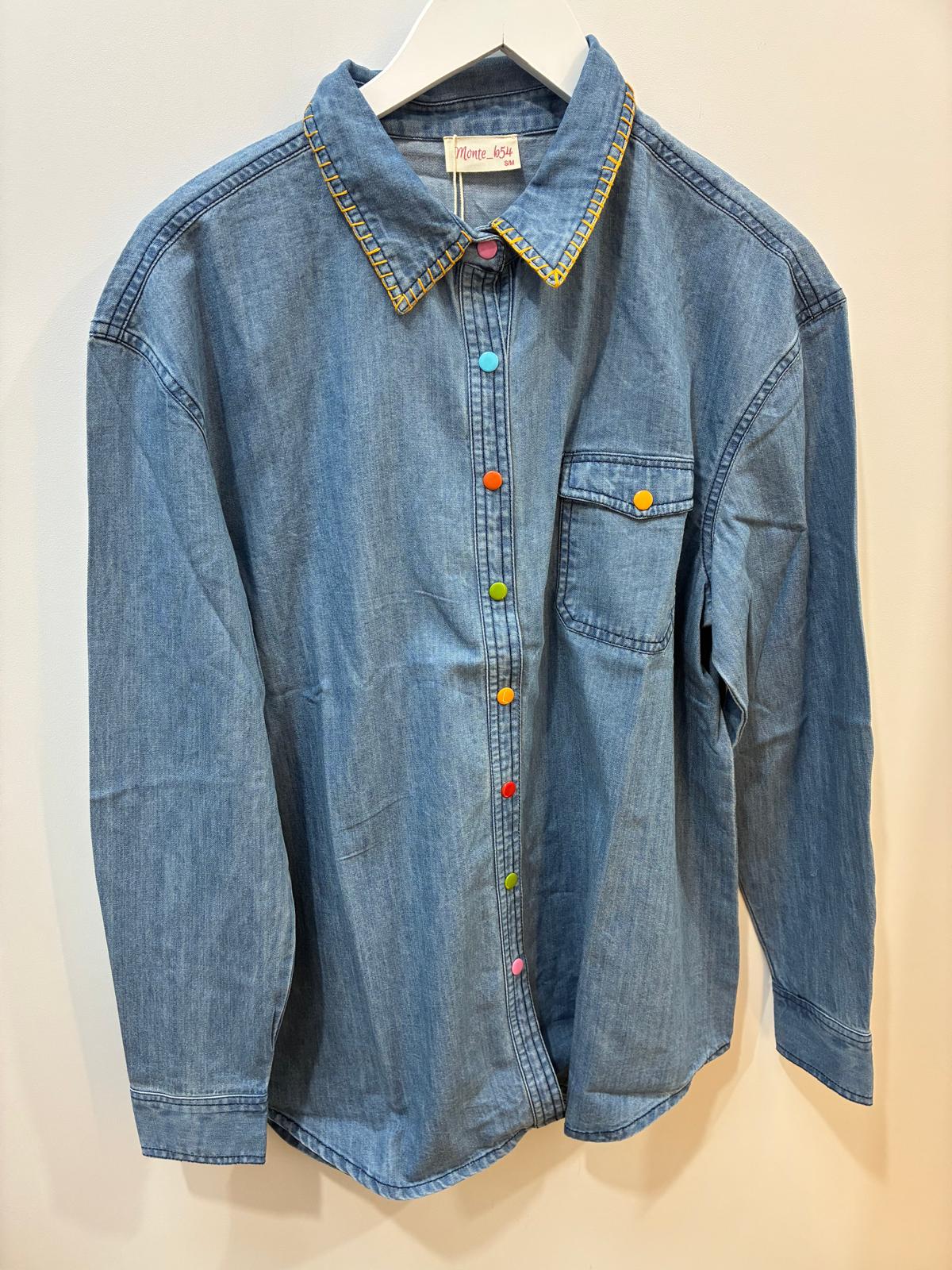 Denim Shirt - Blanket Stitch Detail