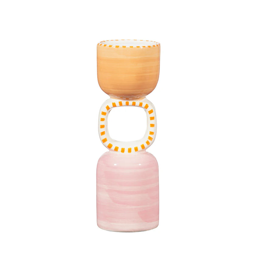 Cabana Tall Candle Holder - Orange