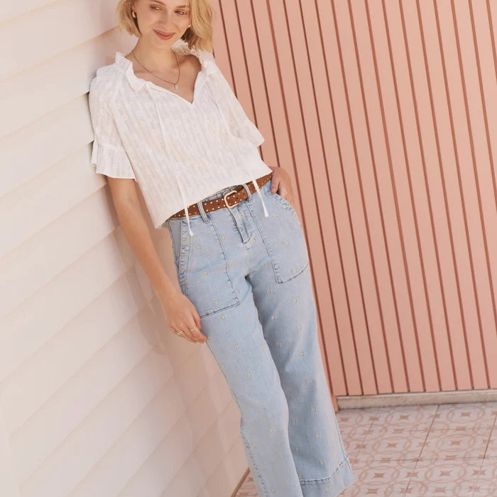 Celeste Pant - Daisy - Sky Blue