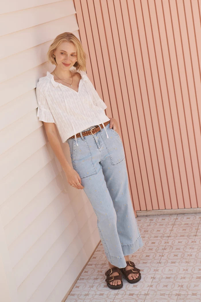 Celeste Pant - Daisy - Sky Blue